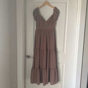 Brown maxi flowy dress
